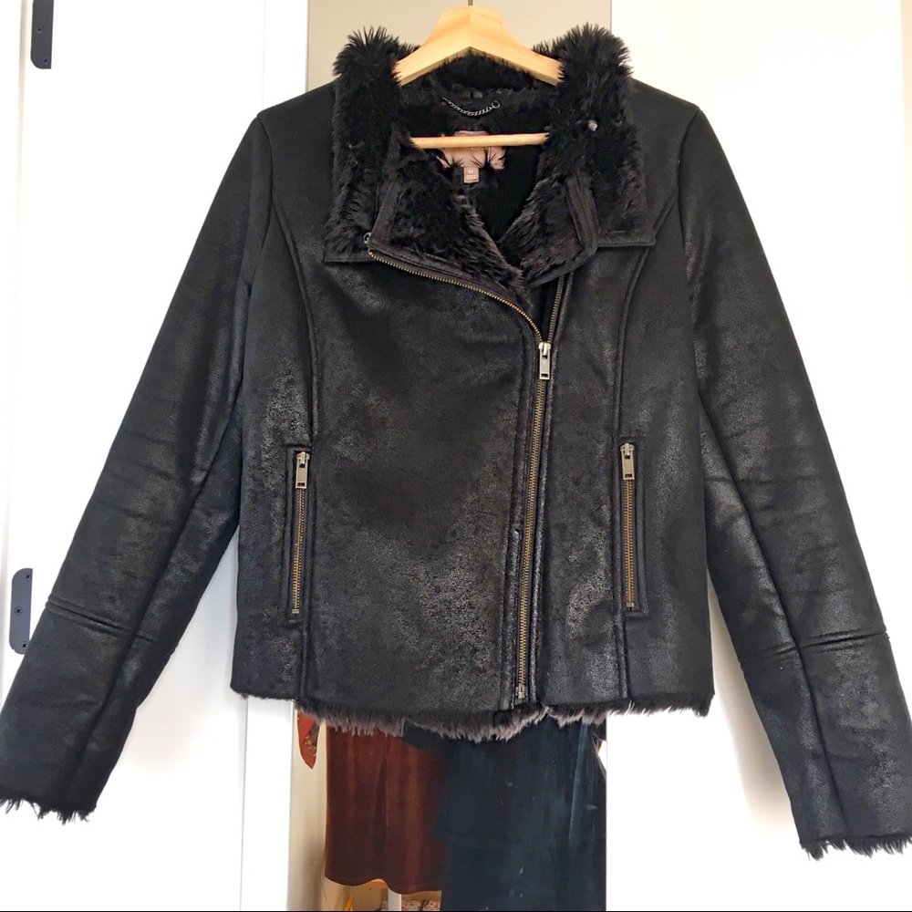 Banana Republic Shearling Moto Jacket